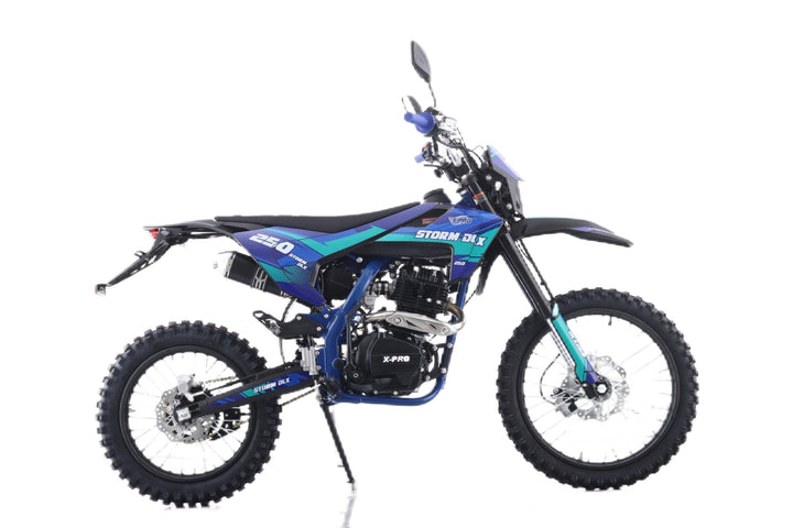 Free Shipping! X-PRO Storm DLX 250 Dirt Bike with All LED Lights and 5-Speed Manual Transmission, Electric/Kick Start! Big 19in/16in Wheels! Zongshen Brand Engine!
