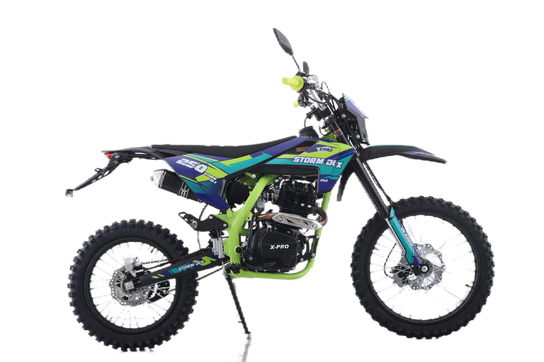 Free Shipping! X-PRO Storm DLX 250 Dirt Bike with All LED Lights and 5-Speed Manual Transmission, Electric/Kick Start! Big 19in/16in Wheels! Zongshen Brand Engine!