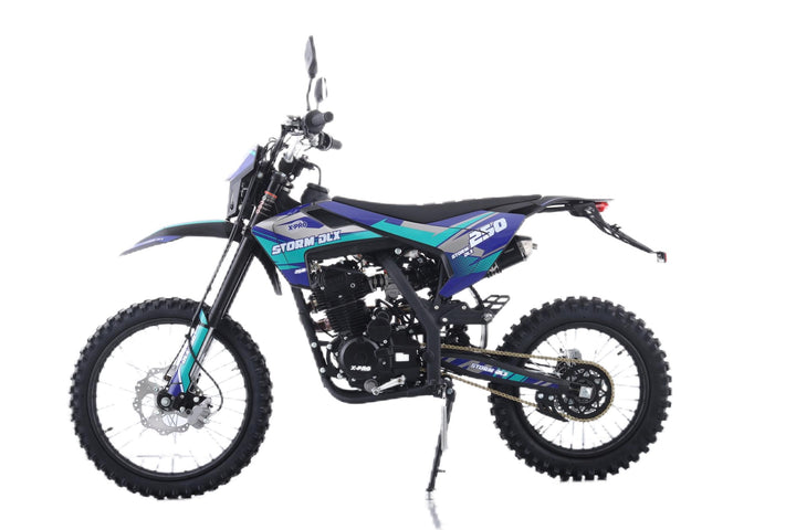 Free Shipping! X-PRO Storm DLX 250 Dirt Bike with All LED Lights and 5-Speed Manual Transmission, Electric/Kick Start! Big 19in/16in Wheels! Zongshen Brand Engine!