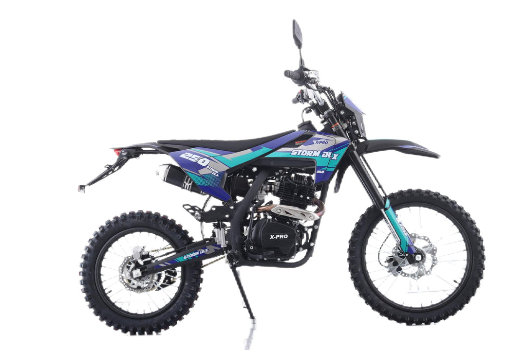 Free Shipping! X-PRO Storm DLX 250 Dirt Bike with All LED Lights and 5-Speed Manual Transmission, Electric/Kick Start! Big 19in/16in Wheels! Zongshen Brand Engine!