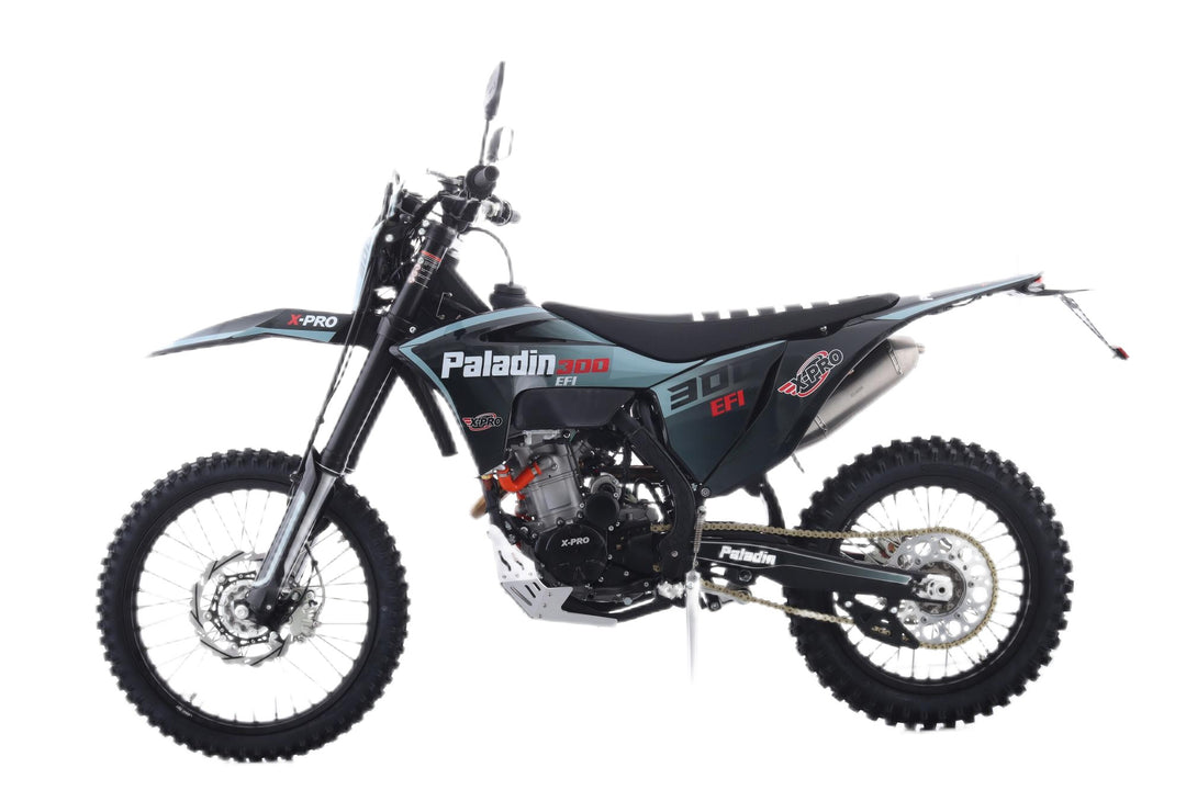 Free Shipping! X-PRO Paladin 300 EFI Dirt Bike with 6-Speed Manual Transmission and Balance Shaft and Dual Overhead Camshaft (DOHC) with Four Valves Engine, Electric Start! Big 21in/18in Wheels!