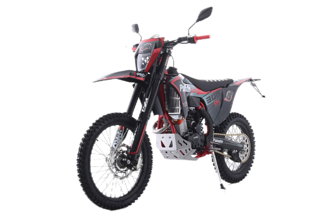 Free Shipping! X-PRO Paladin 300 EFI Dirt Bike with 6-Speed Manual Transmission and Balance Shaft and Dual Overhead Camshaft (DOHC) with Four Valves Engine, Electric Start! Big 21in/18in Wheels!