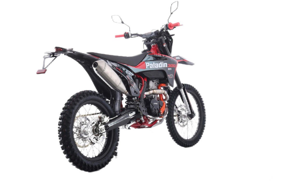Free Shipping! X-PRO Paladin 300 EFI Dirt Bike with 6-Speed Manual Transmission and Balance Shaft and Dual Overhead Camshaft (DOHC) with Four Valves Engine, Electric Start! Big 21in/18in Wheels!