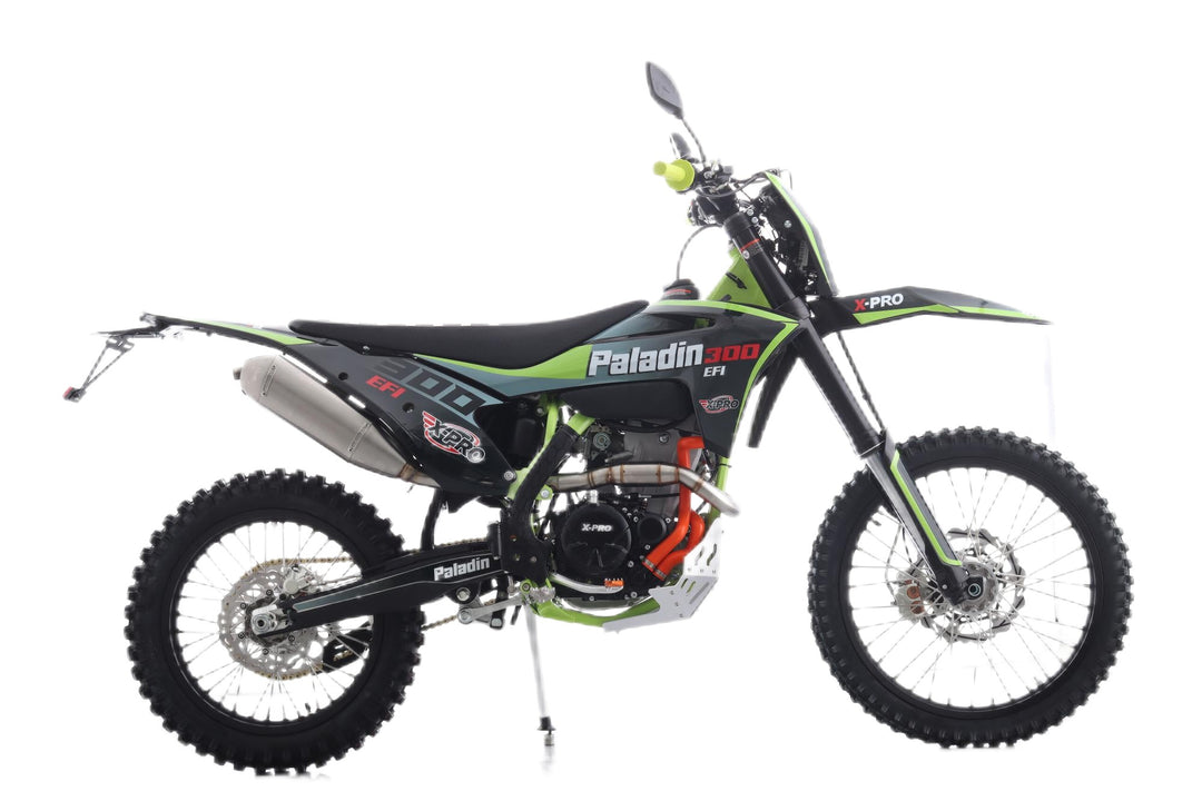 Free Shipping! X-PRO Paladin 300 EFI Dirt Bike with 6-Speed Manual Transmission and Balance Shaft and Dual Overhead Camshaft (DOHC) with Four Valves Engine, Electric Start! Big 21in/18in Wheels!