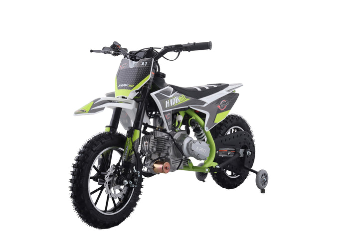 Free Shipping! X-PRO Hawk 60 Dirt Bike with CVT Transmission, Electric start, Disc Brake! 10in Wheels! With Free Training Wheels!