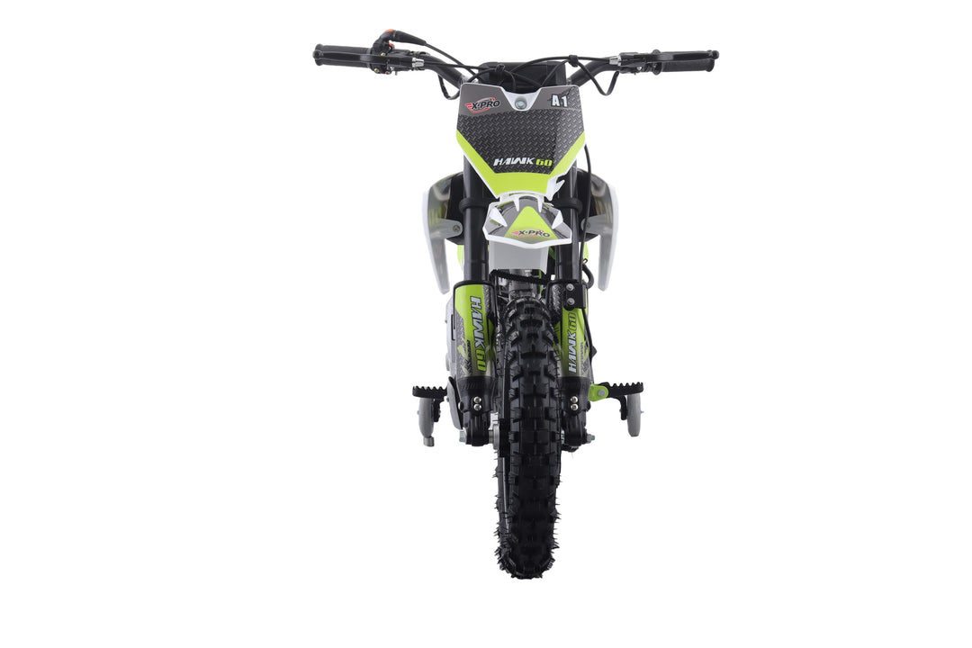 Free Shipping! X-PRO Hawk 60 Dirt Bike with CVT Transmission, Electric start, Disc Brake! 10in Wheels! With Free Training Wheels!