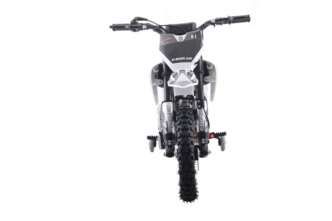 Free Shipping! X-PRO Hawk 60 Dirt Bike with CVT Transmission, Electric start, Disc Brake! 10in Wheels! With Free Training Wheels!