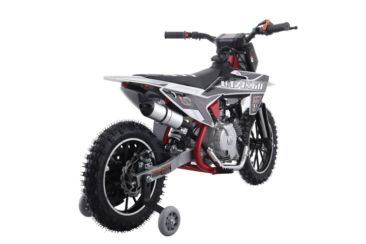 Free Shipping! X-PRO Hawk 60 Dirt Bike with CVT Transmission, Electric start, Disc Brake! 10in Wheels! With Free Training Wheels!