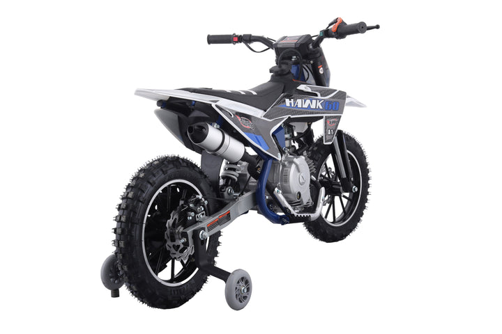 Free Shipping! X-PRO Hawk 60 Dirt Bike with CVT Transmission, Electric start, Disc Brake! 10in Wheels! With Free Training Wheels!