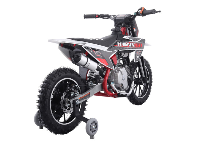 Free Shipping! X-PRO Hawk 60 Dirt Bike with CVT Transmission, Electric start, Disc Brake! 10in Wheels! With Free Training Wheels!