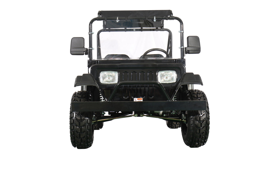 Free Shipping! X-PRO Ridge 200 Jeep with CVT Transmission w/Reverse! with Windshield &amp; Soft Top, 4-Wheel Disc Brakes, Big 20.5” Wheels!