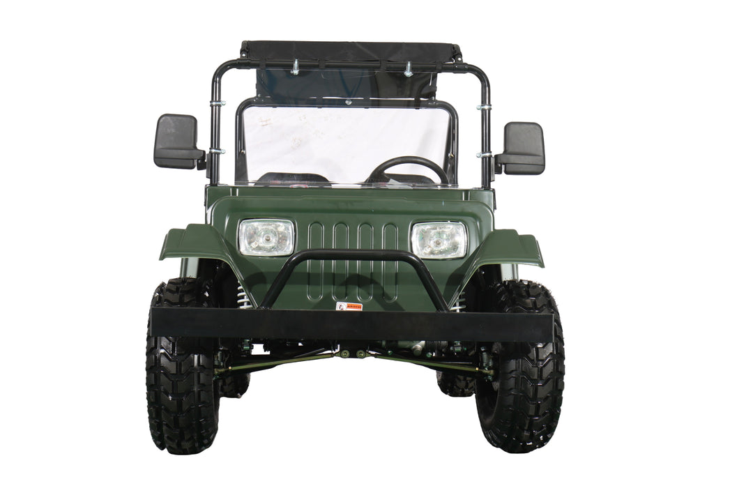 Free Shipping! X-PRO Ridge 200 Jeep with CVT Transmission w/Reverse! with Windshield &amp; Soft Top, 4-Wheel Disc Brakes, Big 20.5” Wheels!