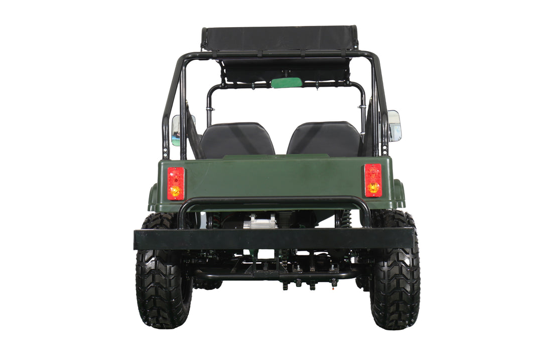Free Shipping! X-PRO Ridge 200 Jeep with CVT Transmission w/Reverse! with Windshield &amp; Soft Top, 4-Wheel Disc Brakes, Big 20.5” Wheels!