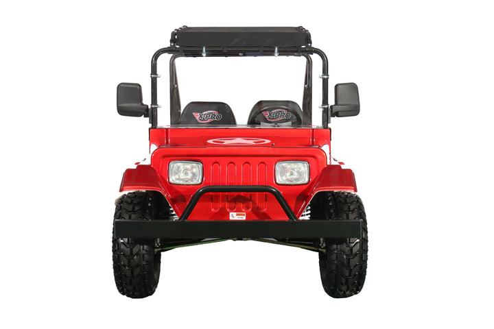 Free Shipping! X-PRO Ridge 200 Jeep with CVT Transmission w/Reverse! with Windshield &amp; Soft Top, 4-Wheel Disc Brakes, Big 20.5” Wheels!