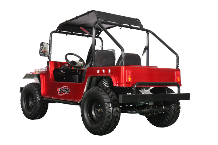 Free Shipping! X-PRO Ridge 200 Jeep with CVT Transmission w/Reverse! with Windshield &amp; Soft Top, 4-Wheel Disc Brakes, Big 20.5” Wheels!