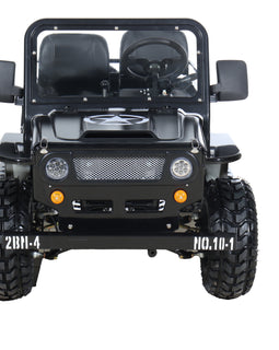 X-PRO Ranger 150 Jeep Go Kart with 3-Speed Semi-Automatic Transmission w/Reverse, LED Headlights, With Windshield and Spare Tire, Big 18" Aluminium Rim Wheels!