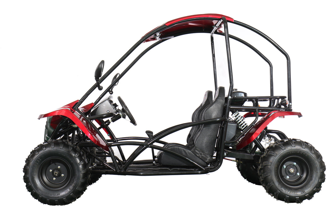 X-PRO Talon 125cc Go Kart with 3-Speed Semi-Automatic Transmission w/Reverse, LED Headlights, Big 18" Wheels! Hardtop Roof!