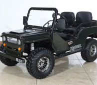 X-PRO Ranger 150 Jeep Go Kart with 3-Speed Semi-Automatic Transmission w/Reverse, LED Headlights, With Windshield and Spare Tire, Big 18in Aluminium Rim Wheels!