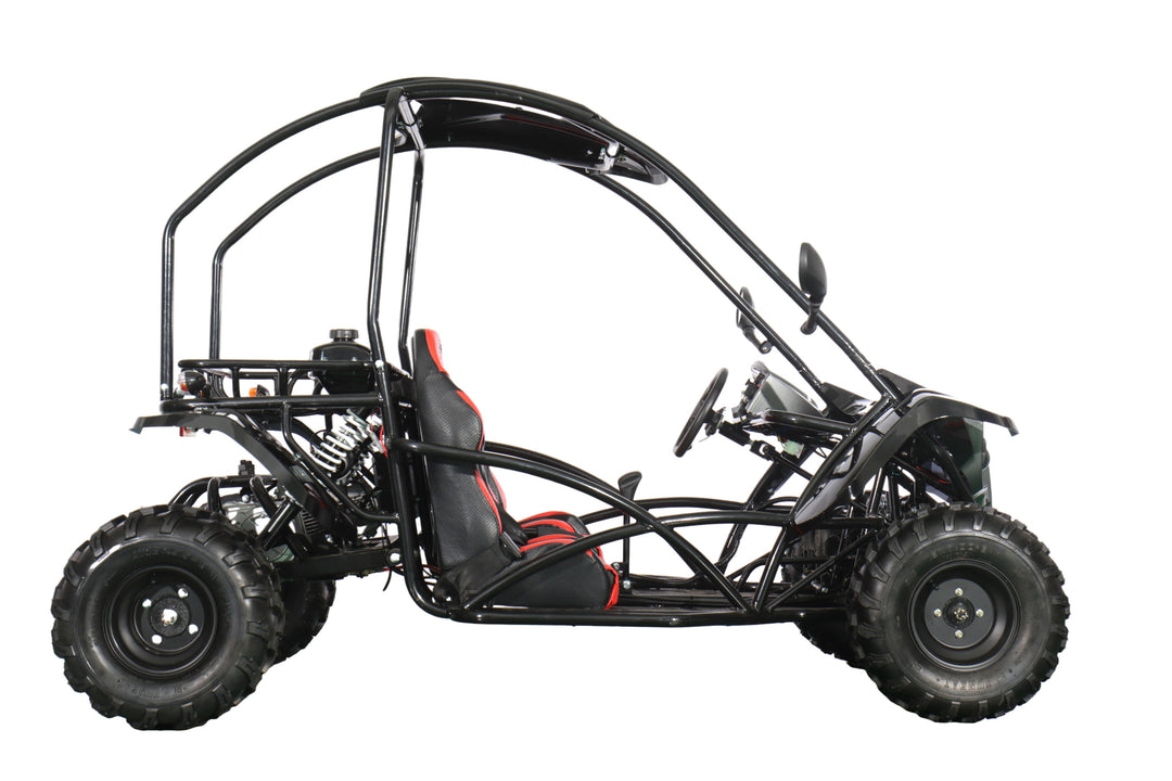 X-PRO Talon 125cc Go Kart with 3-Speed Semi-Automatic Transmission w/Reverse, LED Headlights, Big 18" Wheels! Hardtop Roof!