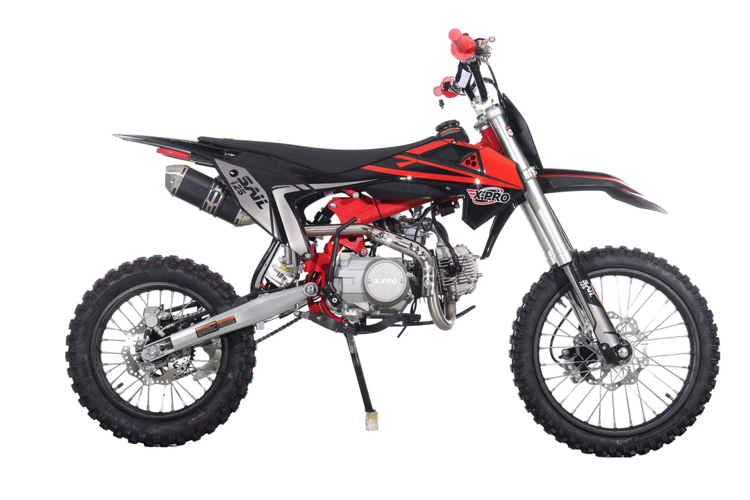 Free Shipping! X-PRO  Sail 125 125cc Dirt Bike with 4-speed Manual Transmission! Kick Start, Big 17in/14in Tires! Zongshen Brand Engine!