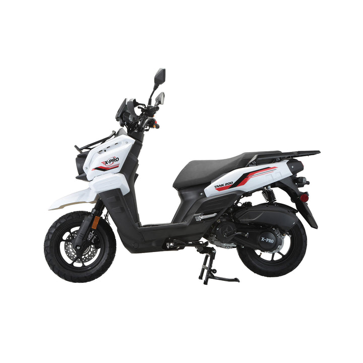 Free Shipping! X-PRO Tank 200 Moped Scooter with 12" Aluminum Wheels! Electric/Kick Start, LED Lights!