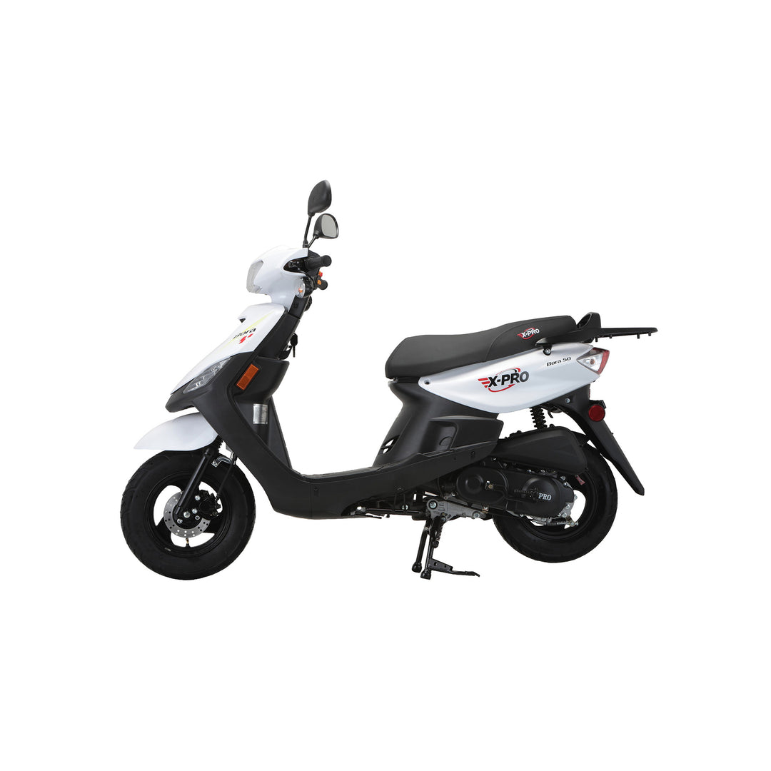 Free Shipping! X-PRO Bora 50cc Moped Scooter with 10" Aluminum Wheels, Electric/Kick Start!