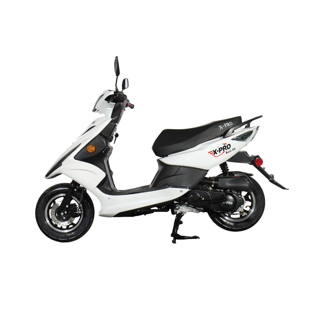 Free Shipping! X-PRO Bali 50cc Moped Scooter with 10" Wheels! Electric/Kick Start! Large LED Headlights!