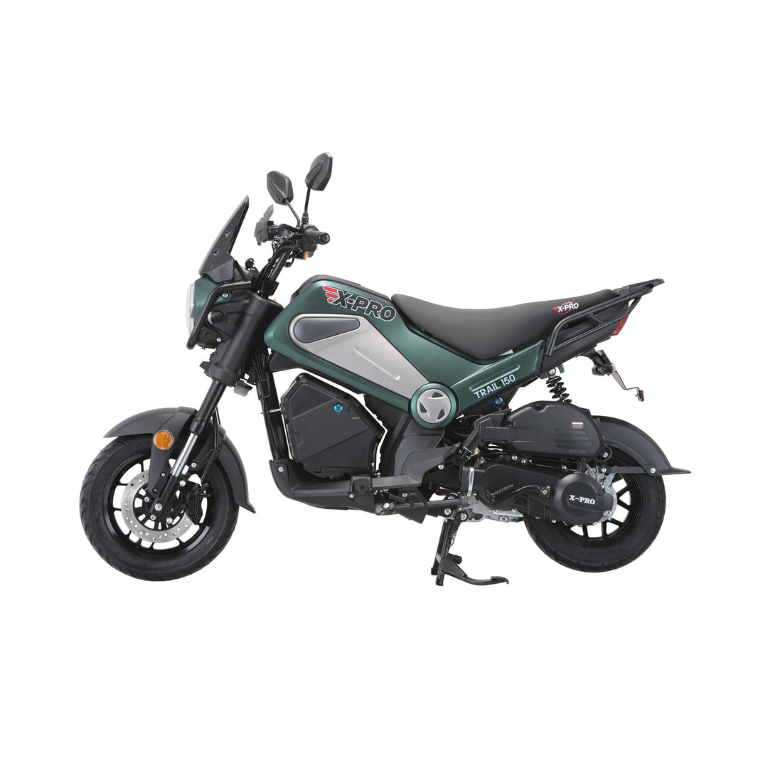 Free Shipping! X-PRO Trail 150 Motorcycle with Automatic Transmission, Electric/Kick Start! 12"/10" Aluminum Wheels! LED Lights!