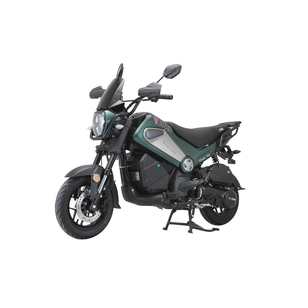 Free Shipping! X-PRO Trail 150 Motorcycle with Automatic Transmission, Electric/Kick Start! 12"/10" Aluminum Wheels! LED Lights!