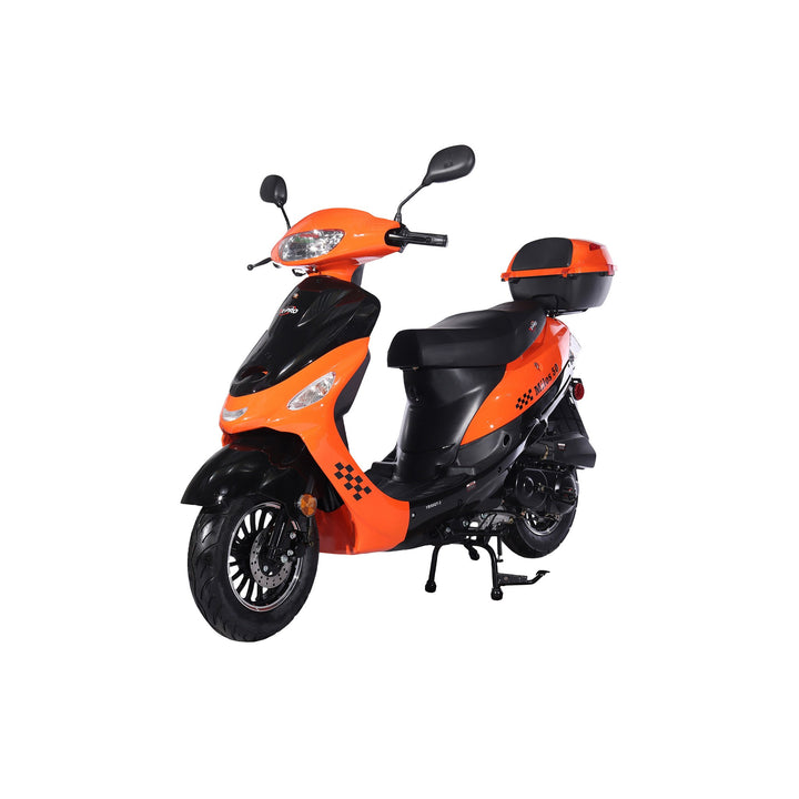 Free Shipping! X-PRO Milos 50cc Moped Scooter with 10in Aluminum Wheels, Rear Trunk, Electric/Kick Start! Large LED Headlight!