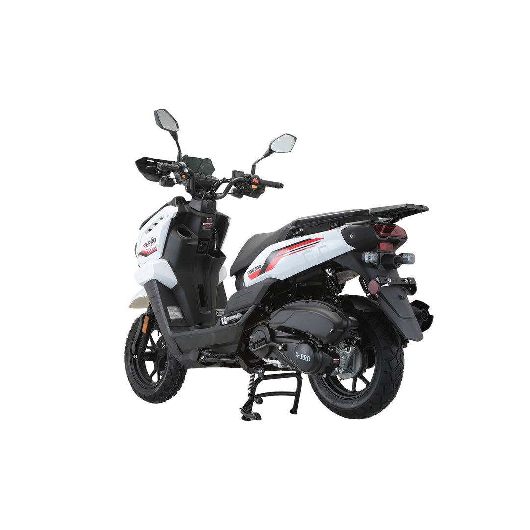 Free Shipping! X-PRO Tank 200 Moped Scooter with 12" Aluminum Wheels! Electric/Kick Start, LED Lights!