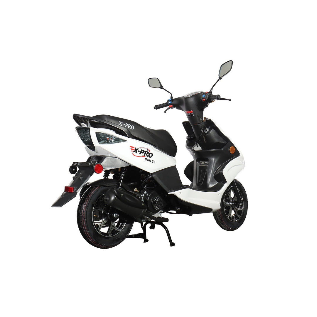Free Shipping! X-PRO Bali 50cc Moped Scooter with 10" Wheels! Electric/Kick Start! Large LED Headlights!