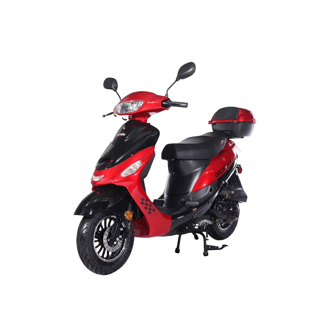Free Shipping! X-PRO Milos 50cc Moped Scooter with 10in Aluminum Wheels, Rear Trunk, Electric/Kick Start! Large LED Headlight!