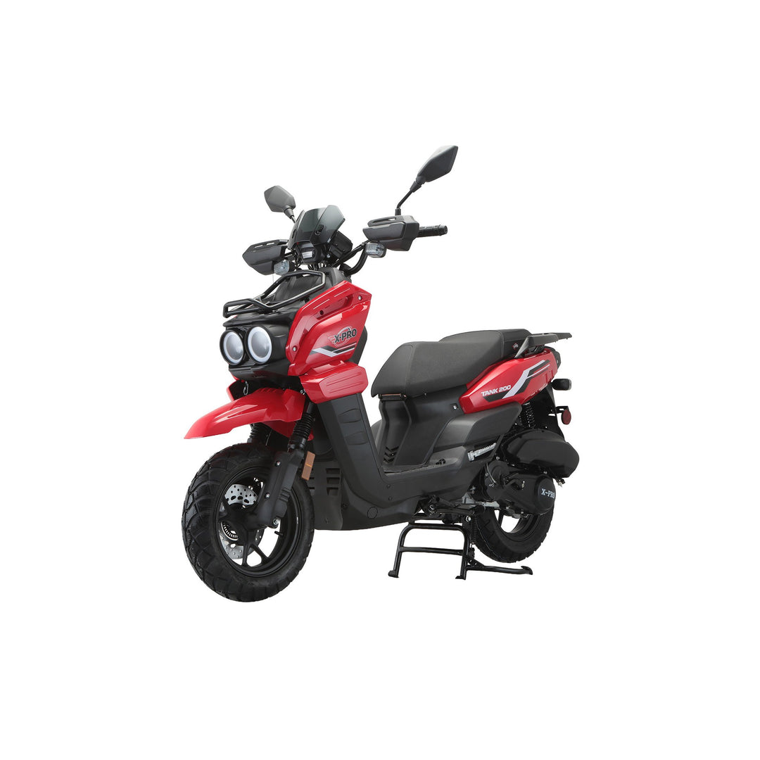 Free Shipping! X-PRO Tank 200 Moped Scooter with 12" Aluminum Wheels! Electric/Kick Start, LED Lights!