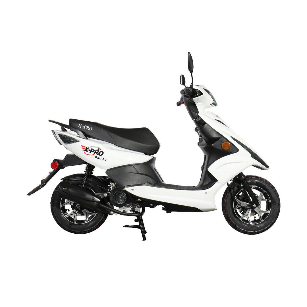 Free Shipping! X-PRO Bali 50cc Moped Scooter with 10" Wheels! Electric/Kick Start! Large LED Headlights!
