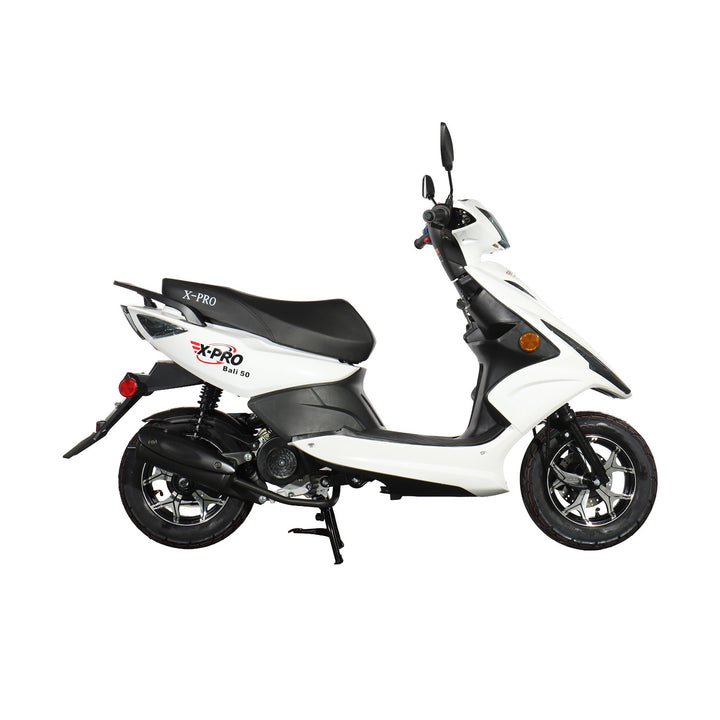 Free Shipping! X-PRO Bali 50cc Moped Scooter with 10" Wheels! Electric/Kick Start! Large LED Headlights!