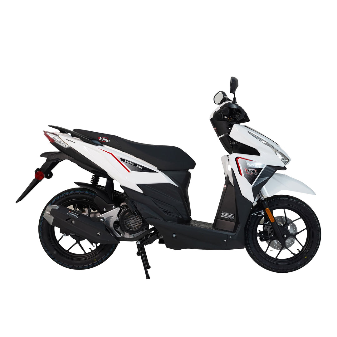 Free Shipping! X-PRO Saipan 200 EFI Electronic Fuel Injection Scooter with CVT Transmission, 14" Alloy Wheels, LED Headlights!
