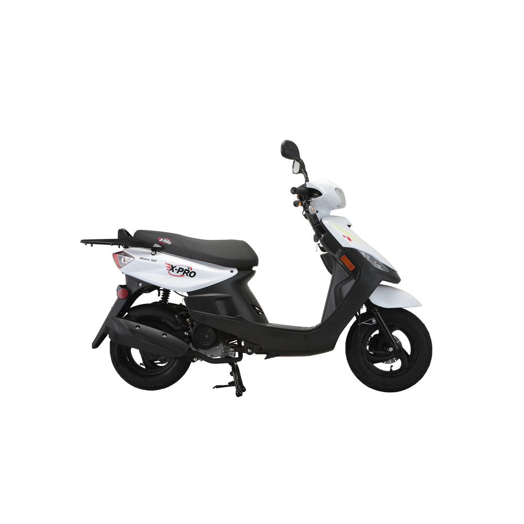 Free Shipping! X-PRO Bora 50cc Moped Scooter with 10" Aluminum Wheels, Electric/Kick Start!