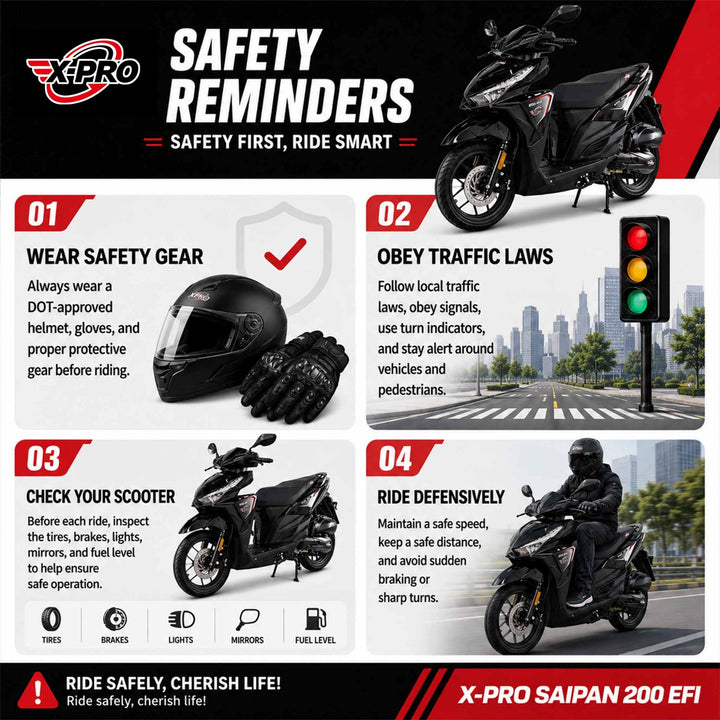Free Shipping! X-PRO Saipan 200 EFI Electronic Fuel Injection Scooter with CVT Transmission, 14" Alloy Wheels, LED Headlights!