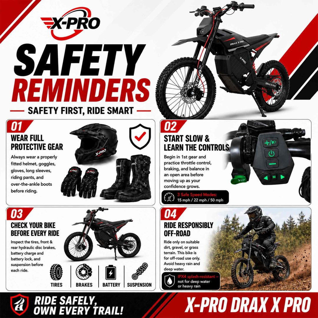 Free Shipping! X-PRO DRAX X PRO 6600W 72V/30AH Teens Adults Electric Dirt Bike with Front LED Light! 19"/17" Wheels!