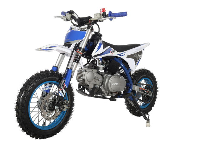 Free Shipping! X-PRO X15 110cc Dirt Bike with Semi-Automatic Transmission, Kick Start, Hydraulic Disc Brake! Chain Drive! 12in/10in Wheels!