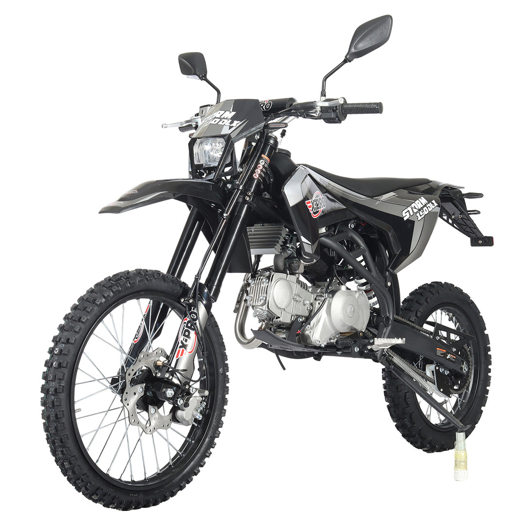 Free Shipping! X-PRO Storm DLX 150 Dirt Bike with All Lights, 4-Speed Manual Transmission, Electric/Kick Start, Big 19in/16in Tires!