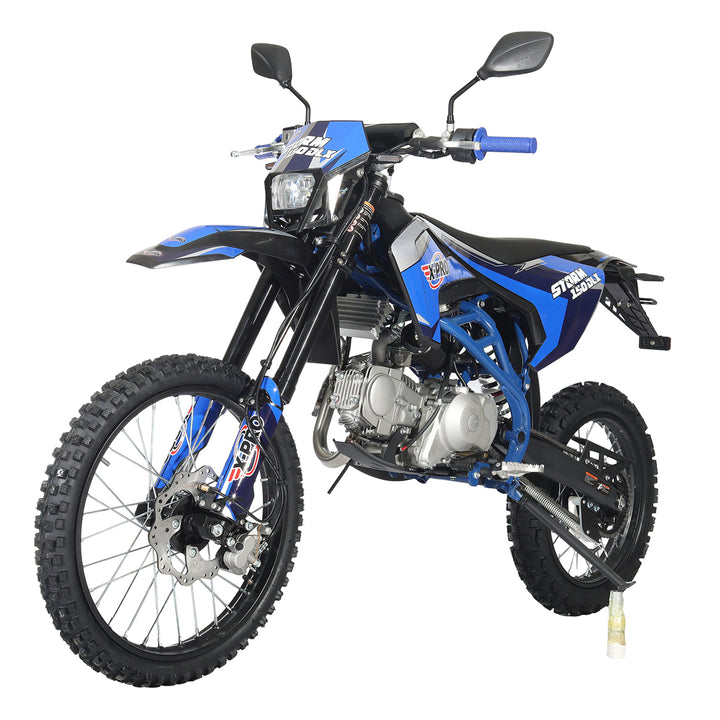 Free Shipping! X-PRO Storm DLX 150 Dirt Bike with All Lights, 4-Speed Manual Transmission, Electric/Kick Start, Big 19in/16in Tires!