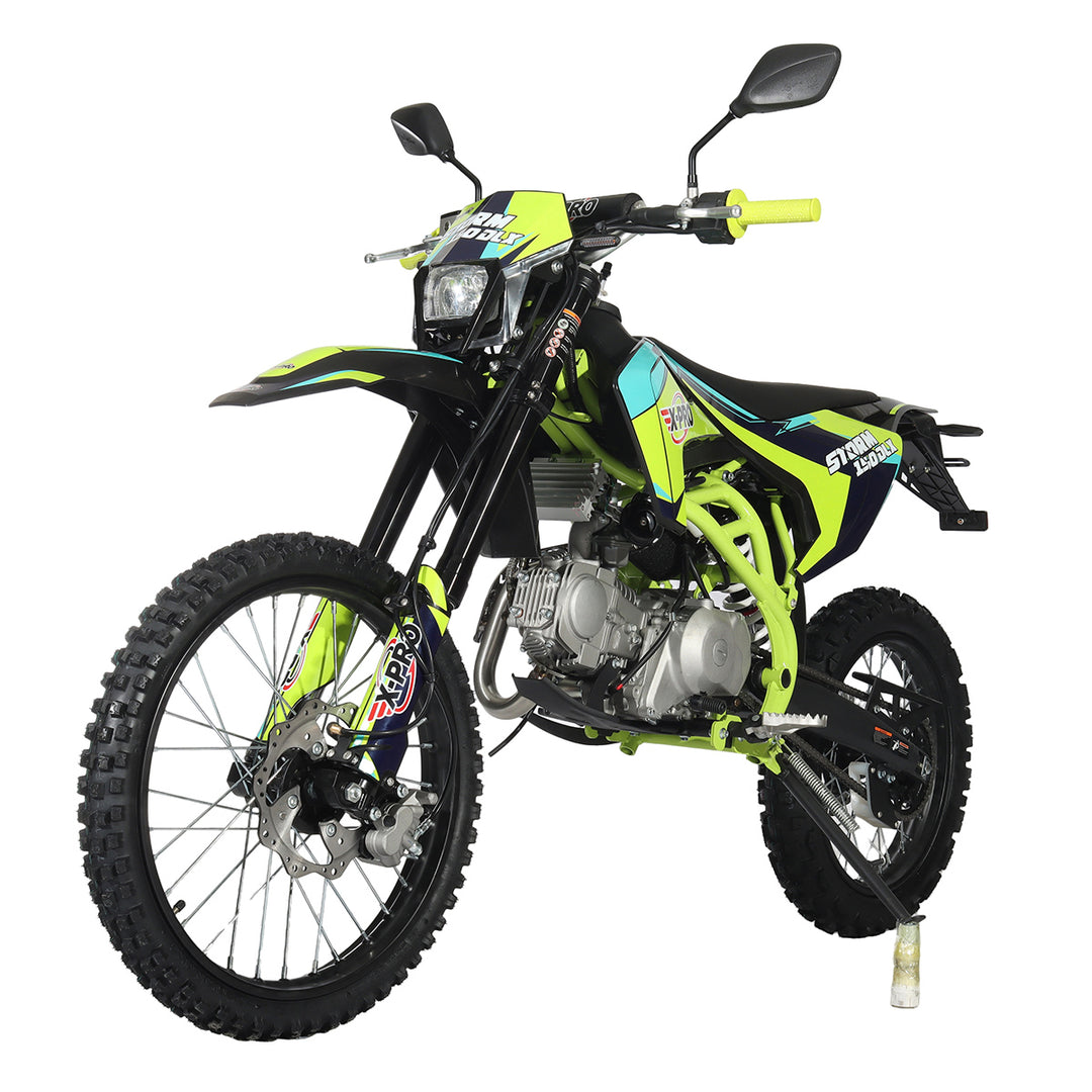 Free Shipping! X-PRO Storm DLX 150 Dirt Bike with All Lights, 4-Speed Manual Transmission, Electric/Kick Start, Big 19in/16in Tires!