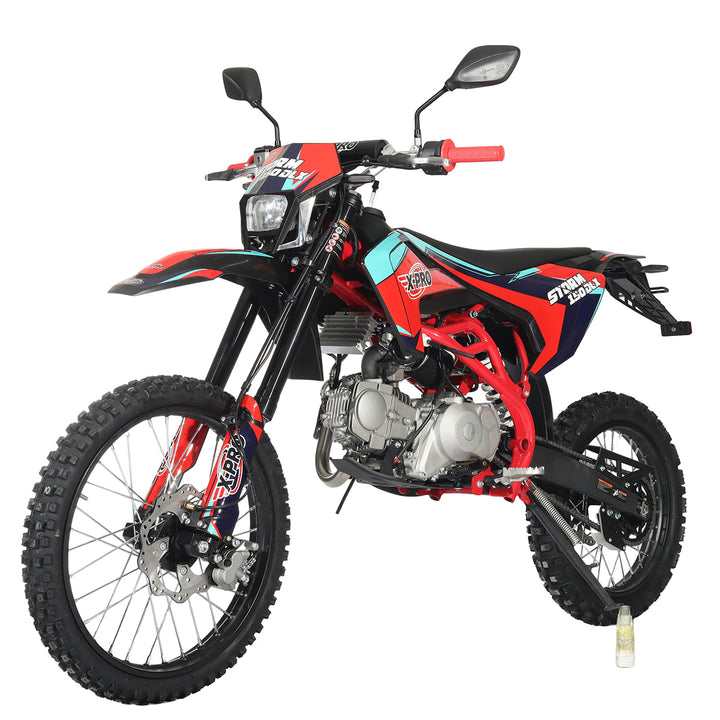 Free Shipping! X-PRO Storm DLX 150 Dirt Bike with All Lights, 4-Speed Manual Transmission, Electric/Kick Start, Big 19in/16in Tires!