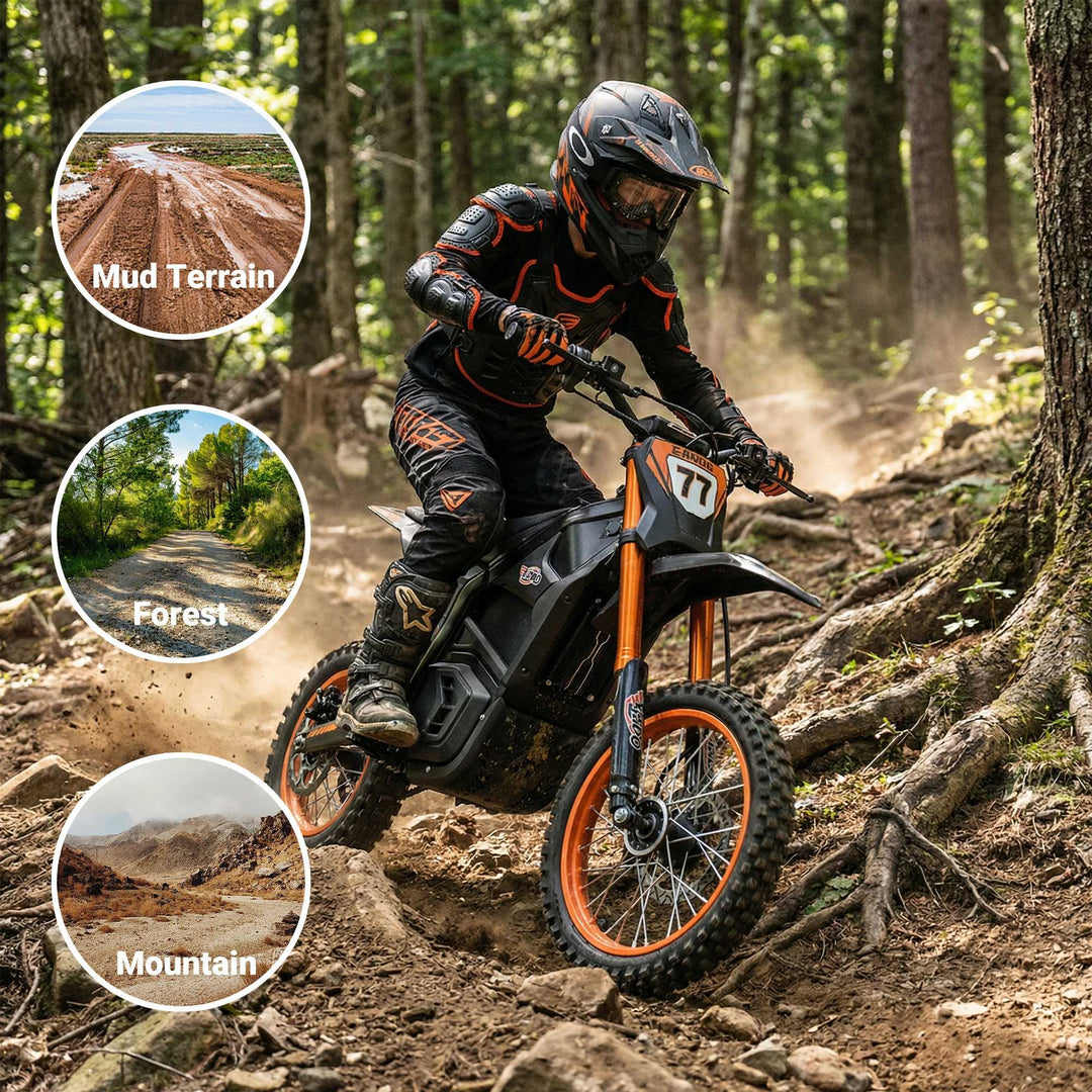 Free Shipping! X-PRO E-HAWK Electric Dirt Bike — 3500W Peak Mid-Drive Gearbox, 48V 23.5Ah, Up to 42+ MPH