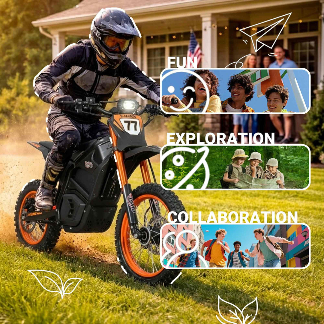 Free Shipping! X-PRO E-HAWK Electric Dirt Bike — 3500W Peak Mid-Drive Gearbox, 48V 23.5Ah, Up to 42+ MPH