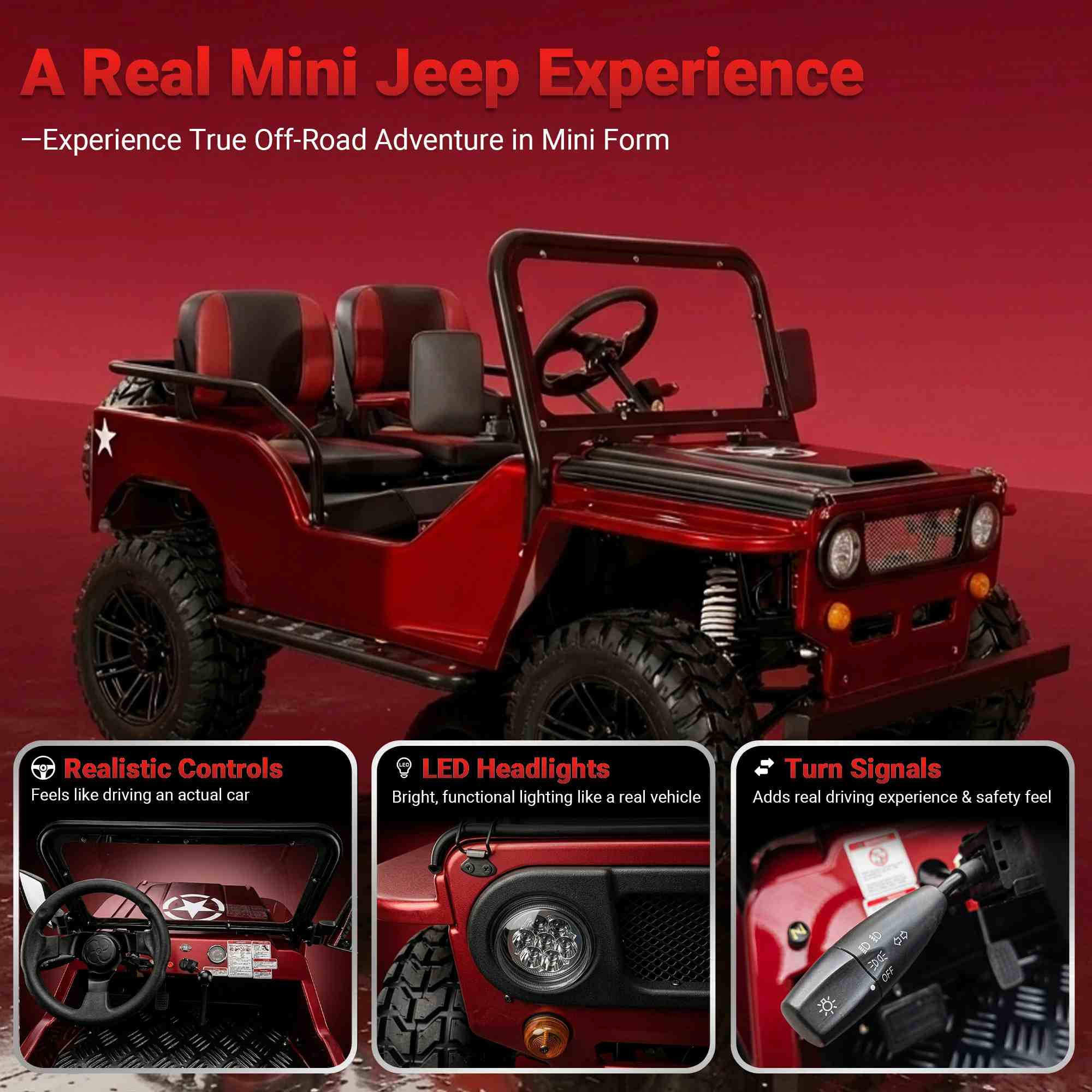 Free shipping! X-PRO Ranger 125 Mini Jeep Go Kart — 125cc, Semi