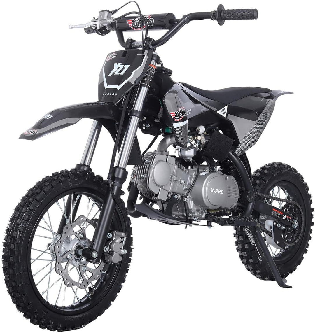 Free Shipping! X-PRO X27 125cc Dirt Bike with 4-Speed Semi-Automatic Transmission, Kick Start, Big 14in/12in Tires! Zongshen Brand Engine!