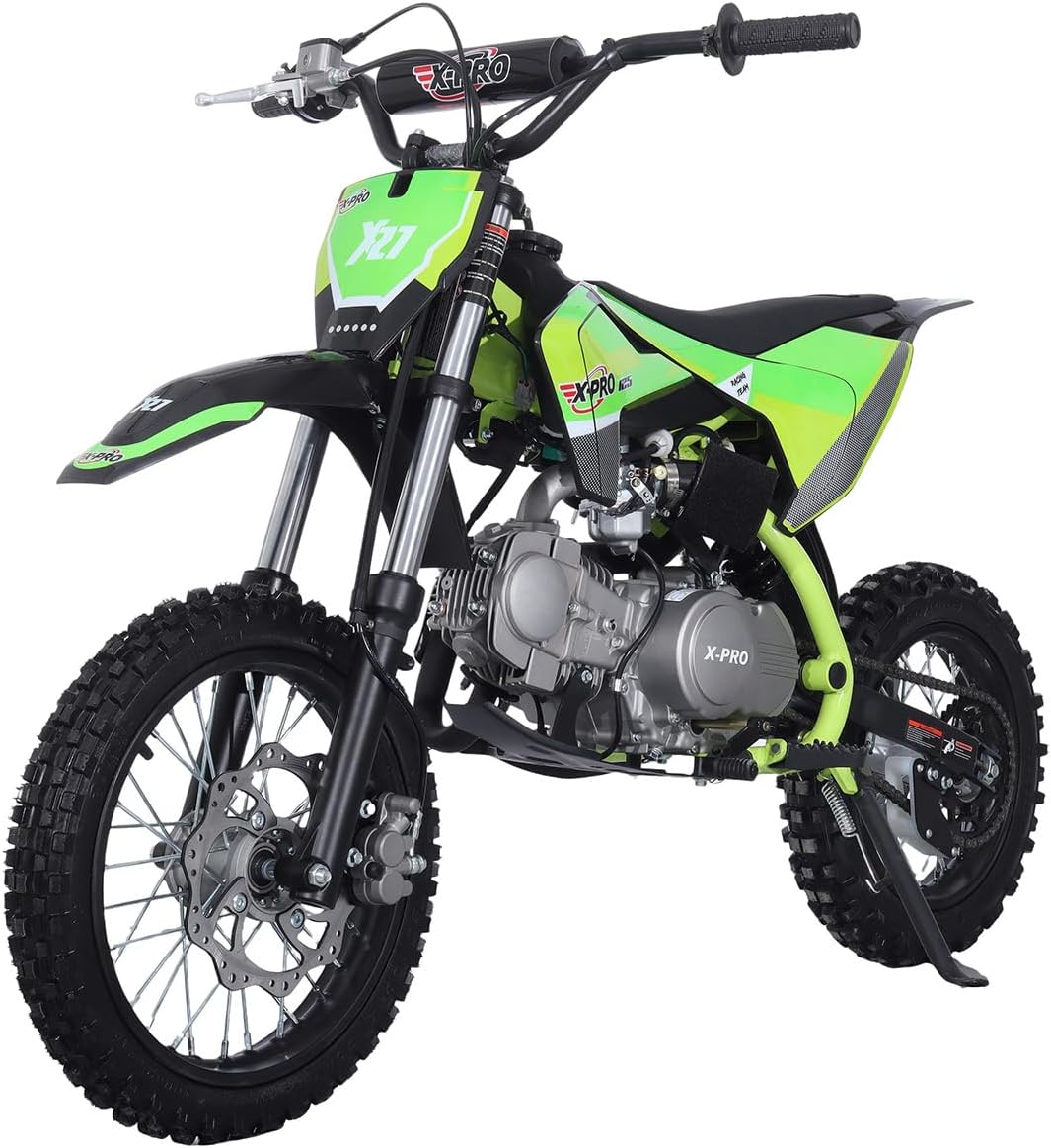 Free Shipping! X-PRO X27 125cc Dirt Bike with 4-Speed Semi-Automatic Transmission, Kick Start, Big 14in/12in Tires! Zongshen Brand Engine!